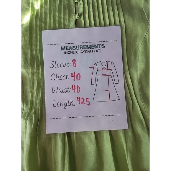 Orvis Women's Size 6/8 Shirt Sheath Dress Pleated Front Pockets Vacation Linen - Picture 7 of 7